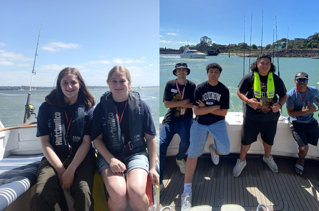 Rangatahi enjoying time on the boats at CanFish