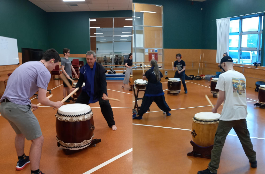 Rangatahi at a peer-event drumming